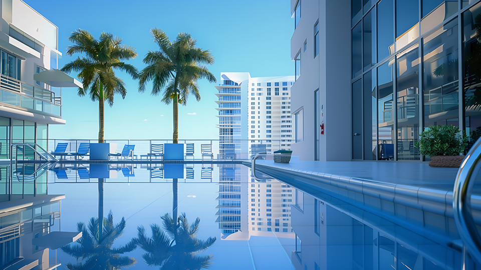 Palm scene at the pool